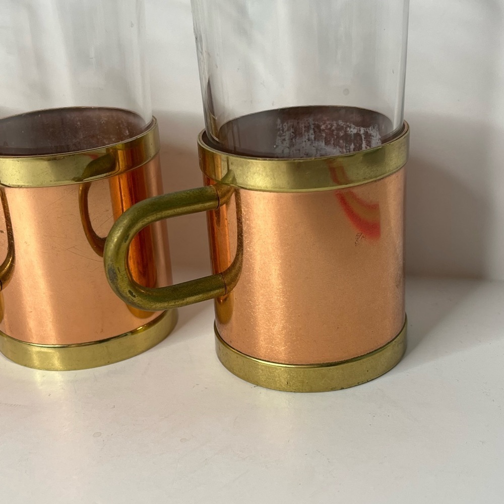 Mid-Century Modern Copper Irish Coffee Tea Glass - Set of 4 - Picture 10 of 16
